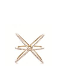 EF Collection | Yellow 14k White Diamond Cage Ring | Lyst
