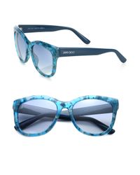 Jimmy Choo | Teal Nurias 54mm Square Sunglasses | Lyst