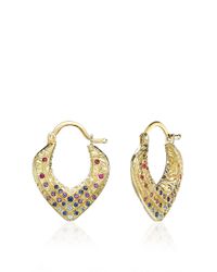 Venyx | Metallic Bear Paw Heart Earrings | Lyst