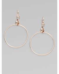 Gucci | Metallic 18K Pink Gold Hoop Earrings | Lyst