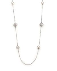 Majorica | Metallic 5mm-10mm White Pearl & Sterling Silver Station Necklace | Lyst