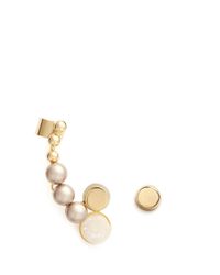 Assad Mounser | Metallic 'Shadow' Mineral Gem Pearl Asymmetric Creeper Earrings | Lyst