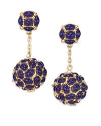 Kenneth Jay Lane | Metallic Cabochon Cluster Drop Earrings | Lyst