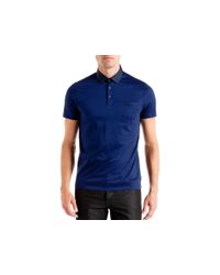 Ted Baker | Blue Joejoe Grosgrain Spot Collar Relaxed Fit Polo for Men | Lyst