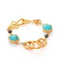 Stephanie Kantis | Metallic Nobility Turquoise, White Quartz & Pyrite Bracelet | Lyst