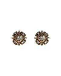 Oscar de la Renta | Metallic Crystal Button Earrings | Lyst