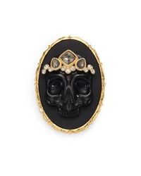 Alexis Bittar | Elements Muse D'Ore Black Agate, Pyrite & Crystal Skull Cameo Pin | Lyst