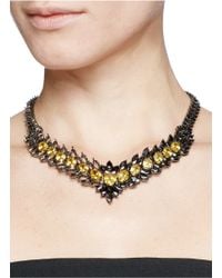 Iosselliani | Gray Asymmetric Marquise Cutwork Collar Necklace | Lyst