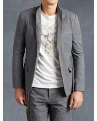 John Varvatos | Gray Linen Cotton Jacket for Men | Lyst