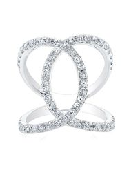 Anne Sisteron - Metallic 14kt White Gold Diamond Luxe Cigar Band Ring - Lyst