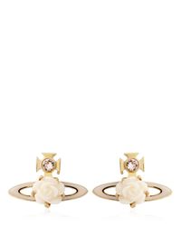 Vivienne Westwood | Metallic Rose Orb Earrings | Lyst