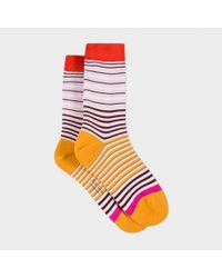Paul Smith | Multicolor Women's Pink And Orange 'mainline Stripe' Socks | Lyst