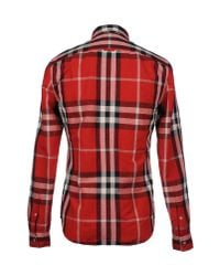 Burberry Brit | Red Nelson Tight-check Sport Shirt for Men | Lyst