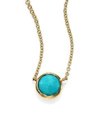 Ippolita | Metallic Lollipop Turquoise & 18k Yellow Gold Mini Pendant Necklace | Lyst