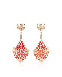 Bochic | Red Patterned Enamel and Diamond Butterfly Earrings | Lyst
