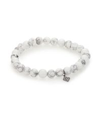 Sydney Evan | Diamond, Howlite & Blackened 14k White Gold Kite Beaded Stretch Bracelet | Lyst