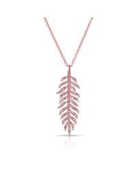 Anne Sisteron - Pink 14kt Rose Gold Diamond Palm Necklace - Lyst