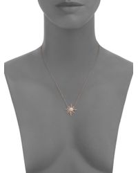 Jacquie Aiche | Metallic Moonstone, Diamond & 14K Rose Gold Starburst Necklace | Lyst