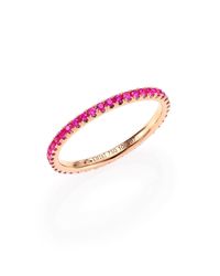 Kwiat | Pink Sapphire & 18k Rose Gold Eternity Stacking Ring | Lyst