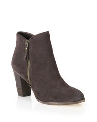Cole Haan | Brown Hayes Suede Zip Ankle Boots | Lyst