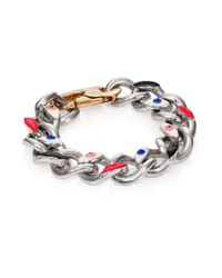 Delfina Delettrez | Multicolor Anatomik Enamel & Sterling Silver Large Curb Chain Bracelet | Lyst