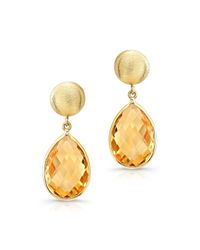 Anne Sisteron | 14kt Yellow Gold Citrine Pear Drop Earrings | Lyst