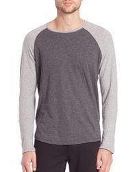 Vince | Gray Slub Raglan Tee for Men | Lyst