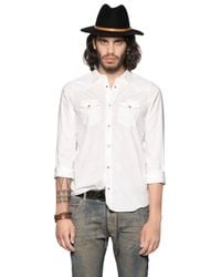 DIESEL | White Cotton Chambray Western Shirt for Men | Lyst