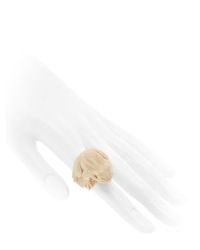 Bibi Van Der Velden White Frog With Golden Leaf Ring