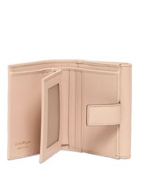 Ferragamo | Natural Small Saffiano Leather Wallet | Lyst