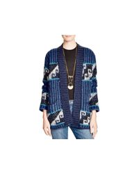 Free People | Blue Time And Again Geometric Pattern Cardigan | Lyst