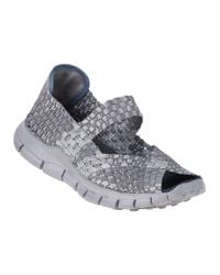Bernie Mev | Metallic Comfi Sandal Silver Grey Fabric | Lyst
