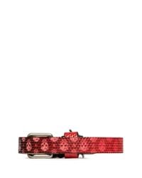 Alexander McQueen | Red Skull Charm Leather Bracelet for Men | Lyst