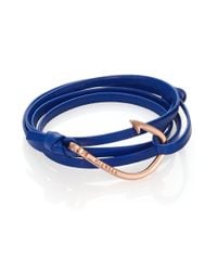 Miansai | Rose Goldtone Hook Leather Bracelet/Blue | Lyst