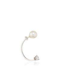Delfina Delettrez | White Diamond Dot Earring With Pearl | Lyst