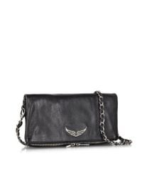 Zadig & Voltaire - Rock Black Leather Clutch W/Shoulder Strap - Lyst