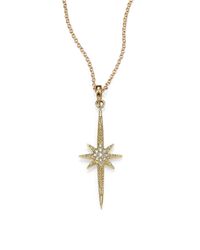 Mizuki | Metallic Icicle Diamond & 14K Yellow Gold Star Necklace | Lyst
