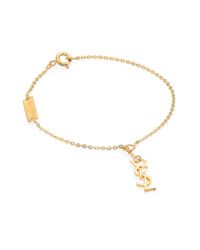 Saint Laurent | Metallic Monogramme Fin Signature Charm Bracelet | Lyst
