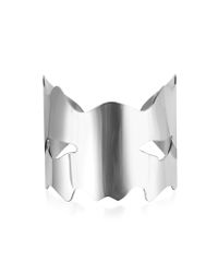 MM6 by Maison Martin Margiela - Metallic Silver Tone Metal Mask Bracelet - Lyst