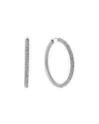 Michael Kors | Silver Pavé Bombay Hoop Earrings | Lyst