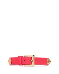 Valentino | Pink 'rockstud' Skinny Leather Bracelet | Lyst