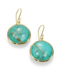 Ippolita | Metallic Lollipop Turquoise, Rutilated Quartz & 18k Yellow Gold Large Doublet Drop Earrings | Lyst