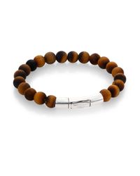 Tateossian | Brown Tiger'S Eye Beaded Bracelet for Men | Lyst