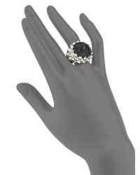 Stephen Webster | Metallic Superstud Grey Cat's Eye, Clear Quartz & Sterling Silver Haze Large Dome Ring | Lyst