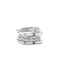Diane von Furstenberg | Metallic Chain Link Silver Ring Set | Lyst