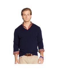 Ralph Lauren | Blue Cashmere V-Neck Sweater for Men | Lyst