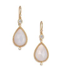 Mija | Moonstone & White Sapphire Teardrop Earrings | Lyst