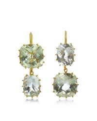 Renee Lewis | Green 18K Yellow Gold Aquamarine Earrings | Lyst