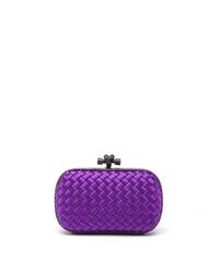 Bottega Veneta | Purple Woven Mini Knot Clutch | Lyst