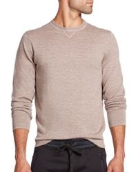 Saks Fifth Avenue | Natural Mouline Long-sleeve Merino Wool Sweater for Men | Lyst